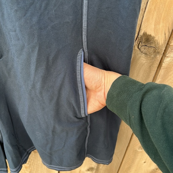 Free People Smooth Sailing Romper in Dark Denim Navy Combo - Picture 7 of 9